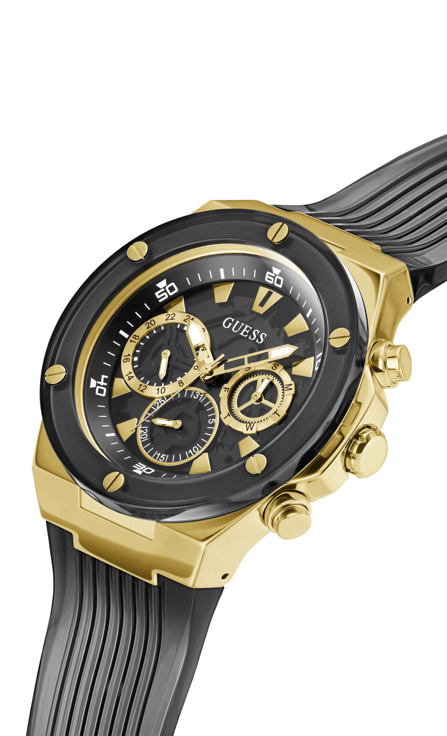 GUESS Men's Stainless Steel Analog Watch - Waterproof Dress Watch for Business & Casual Wear - Perfect for Office, Dating & Formal Events