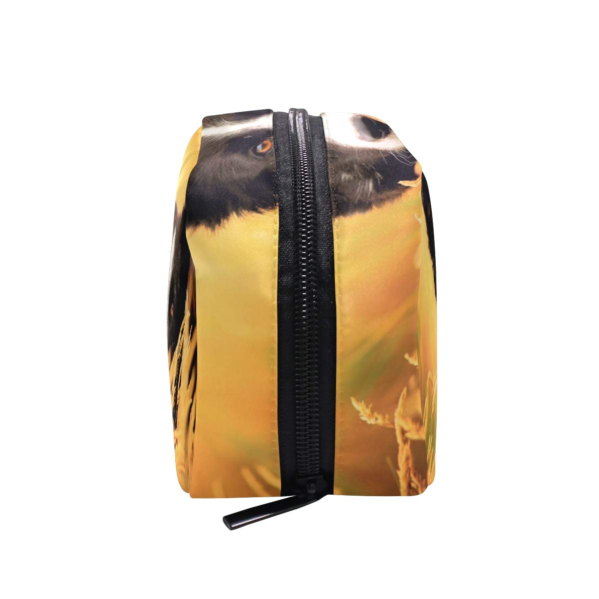AJINGA Border Collie Print Cosmetic Bag - Waterproof Travel Makeup Pouch for Women, Square Toiletry Bag with Zipper for Brushes & Cosmetics | Perfect for Travel, Gym & Daily Use