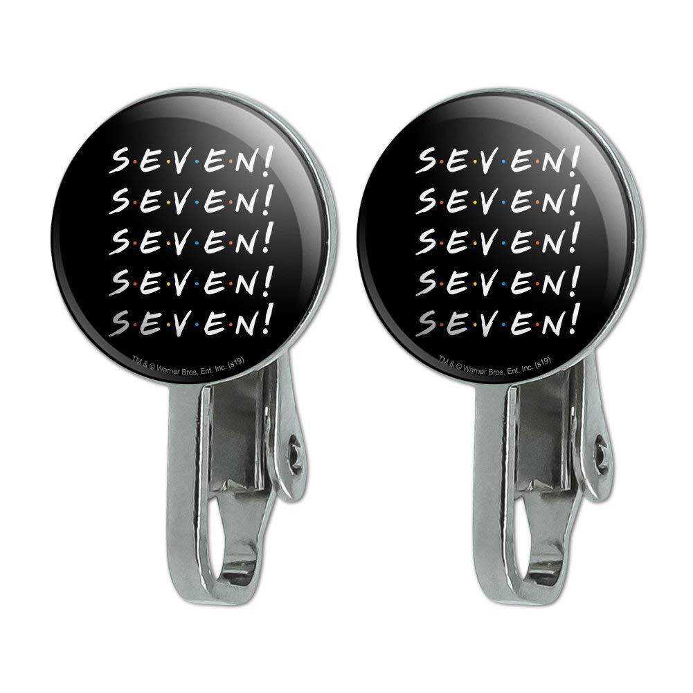 Friends SEVEN Novelty Clip-On Stud Earrings for Women - Trendy Fashion Jewelry Gift for Parties, Weddings & Everyday Wear