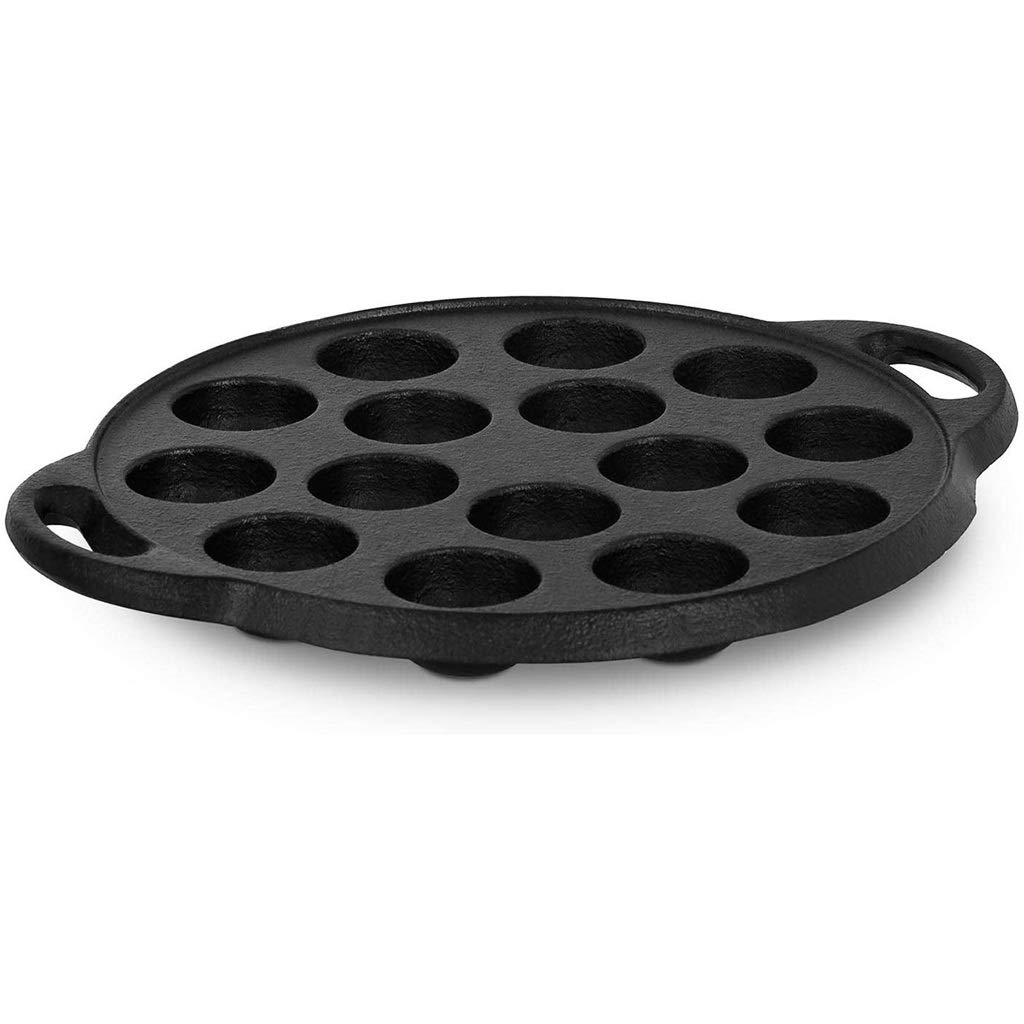 Cast Iron Takoyaki Pan - Non-Stick Octopus Ball Maker for Fish Egg Cakes | Universal Induction Cooker Compatible | Perfect for Japanese Street Food & Home Cooking