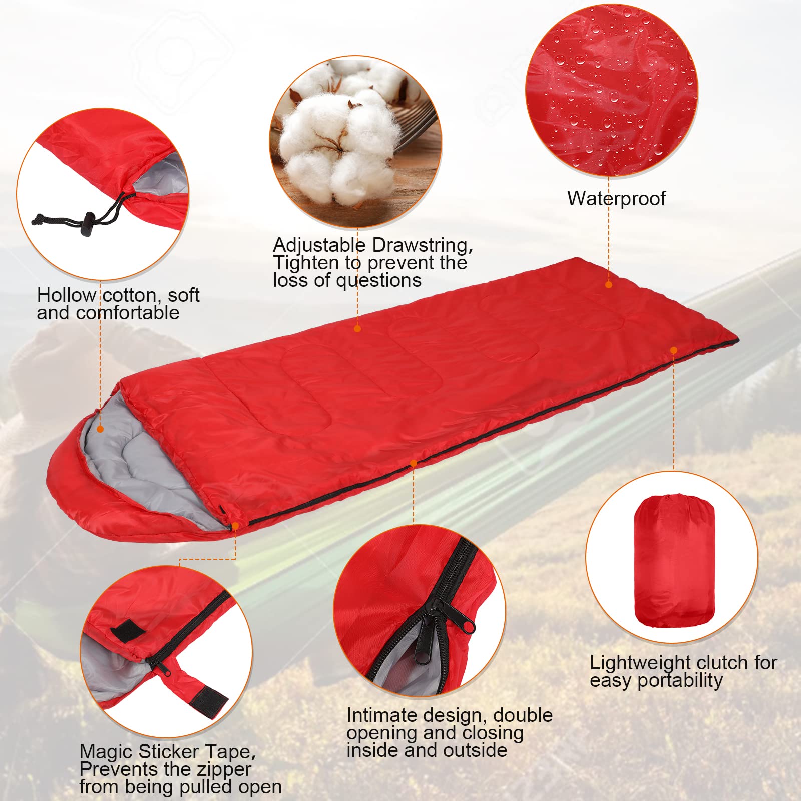 10 Pack 0°F Cold Weather Sleeping Bags for Adults - 4 Season Waterproof Lightweight Camping Sleeping Bag with Compression Sack - Perfect for Backpacking, Hiking, Travel & Emergency Preparedness