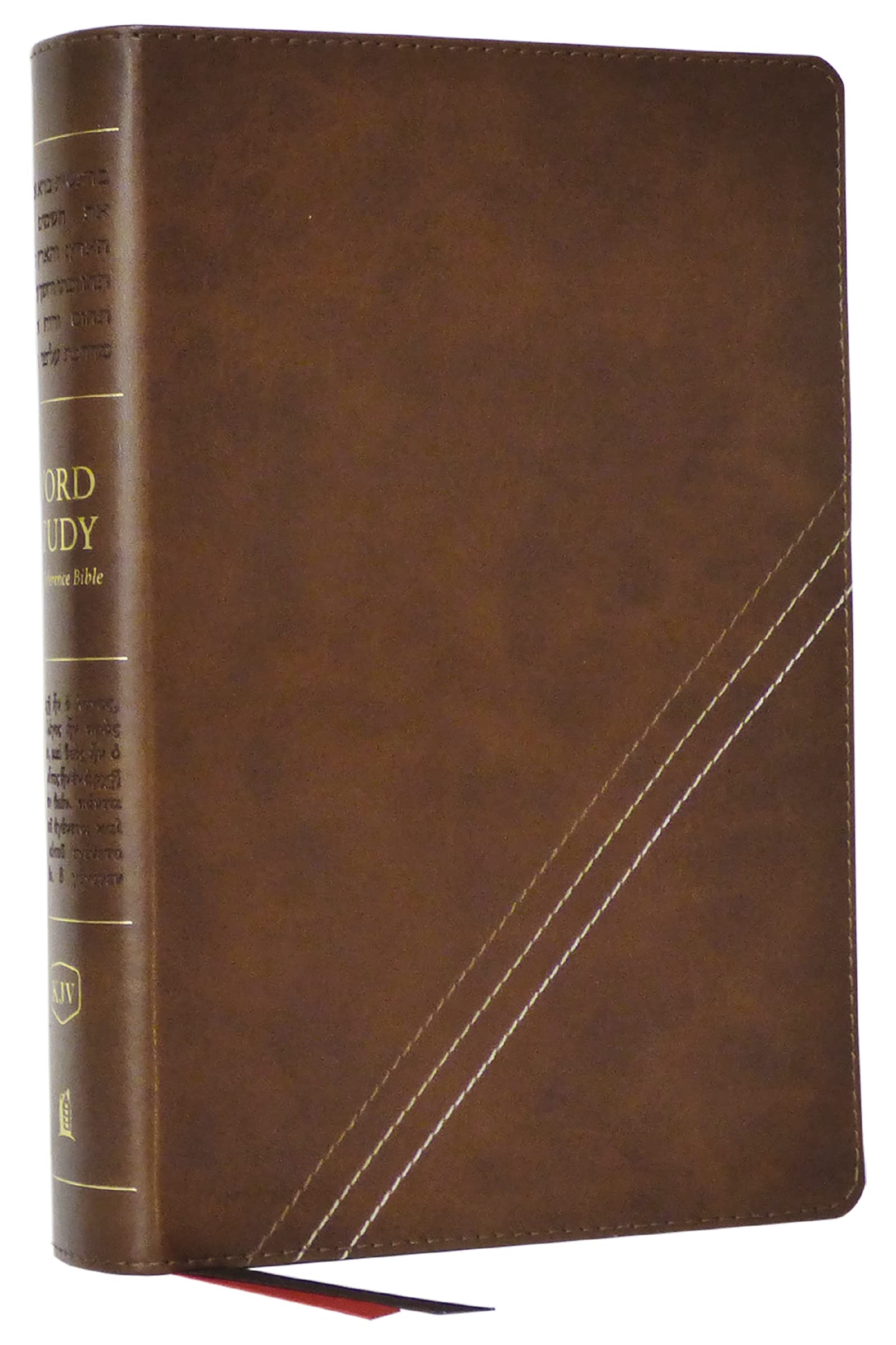 KJV Word Study Reference Bible - Leathersoft Brown Cover, Red Letter Edition with Thumb Index & Comfort Print - 2,000 Keywords for Biblical Understanding | Perfect for Bible Study, Sermon Preparation & Personal Devotion