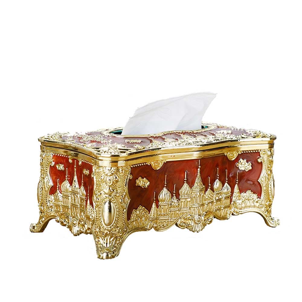ZaYow Rectangular Table Top Tissue Box - Modern Architectural Sculpture Napkin Holder for Kitchen, Dining Room, Bathroom & Office Desk | Stylish Decorative Paper Tissue Dispenser for Home & Office Decor