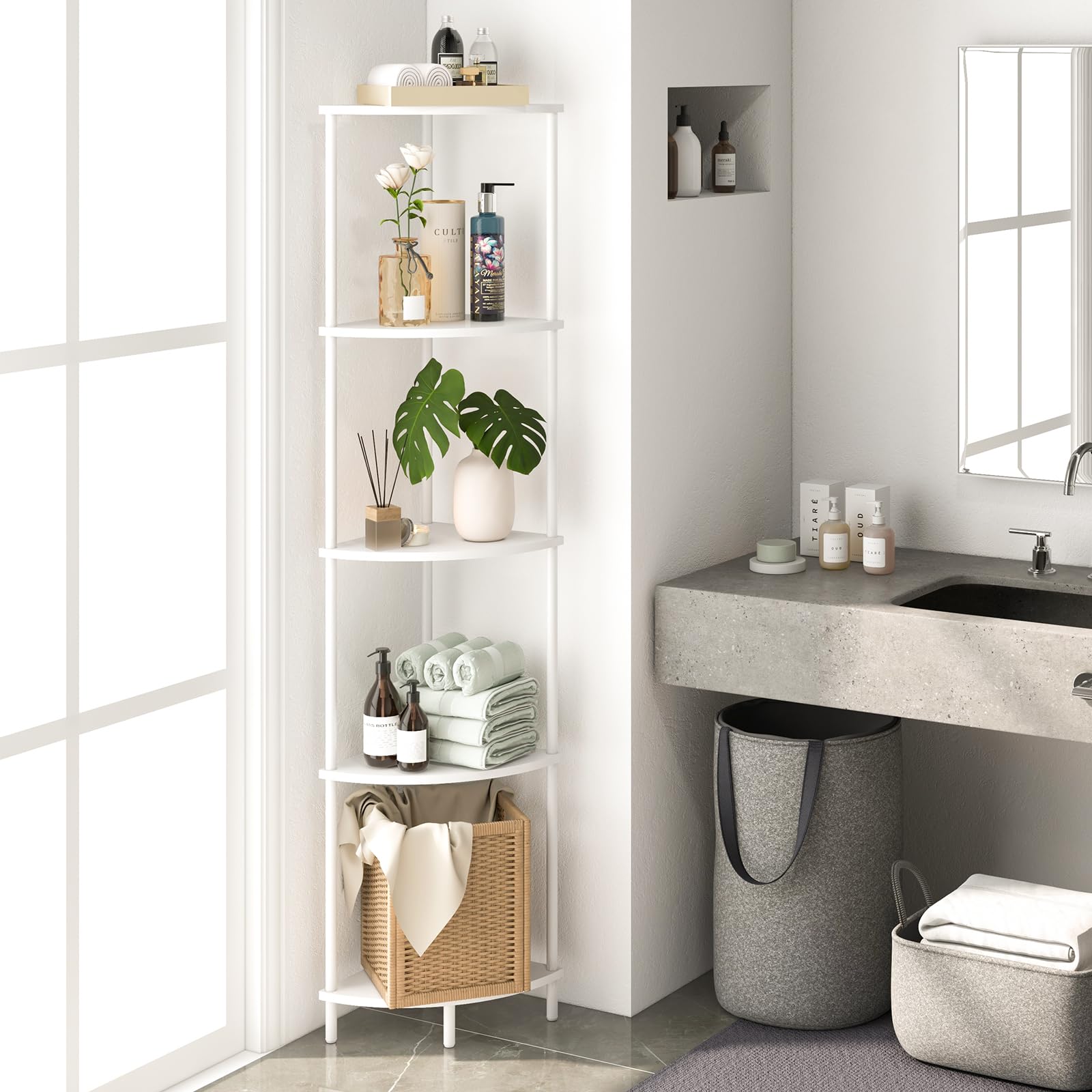 Yoobure 5-Tier Corner Bookshelf - 65