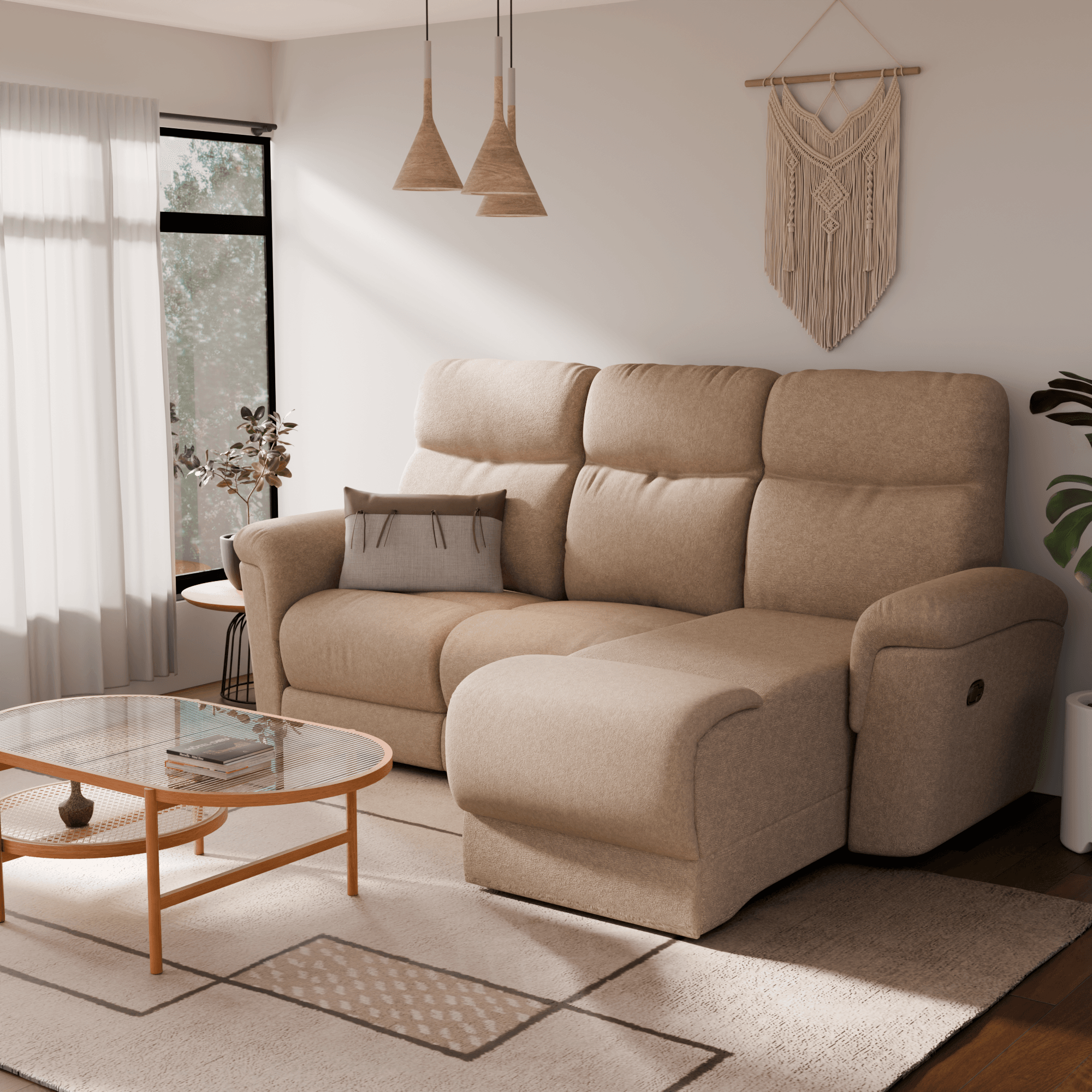 Comfortable Kayle Fabric Recliner L-Shaped Sectional Sofa for Living Room - Modern Home Theater & Lounge Seating