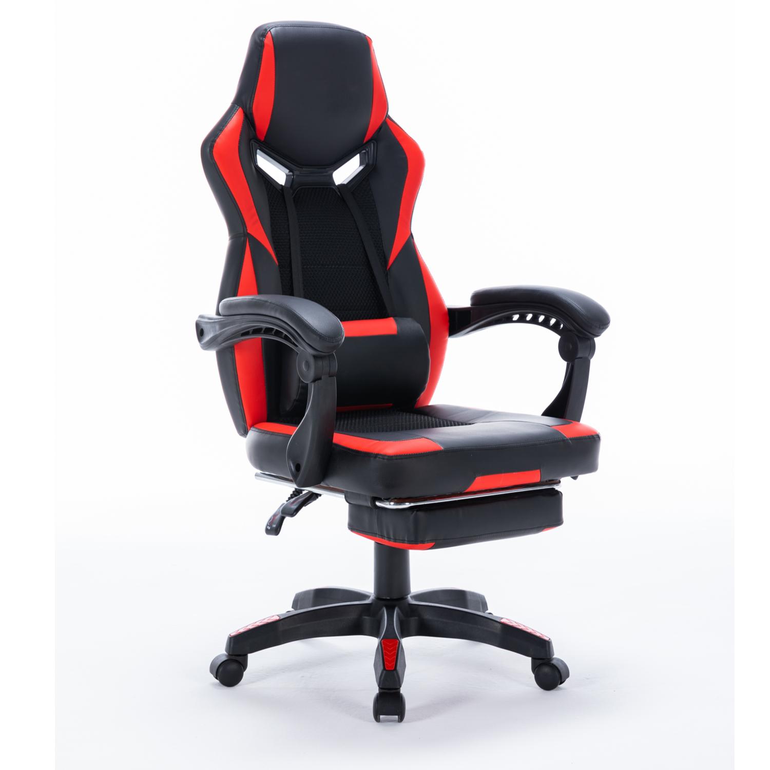 Ergonomic Gaming Footrest for Office & Home - 8221 Series Adjustable Height Foot Rest (Black & Red) - Perfect for Gaming Chairs, Workstations & Relaxation