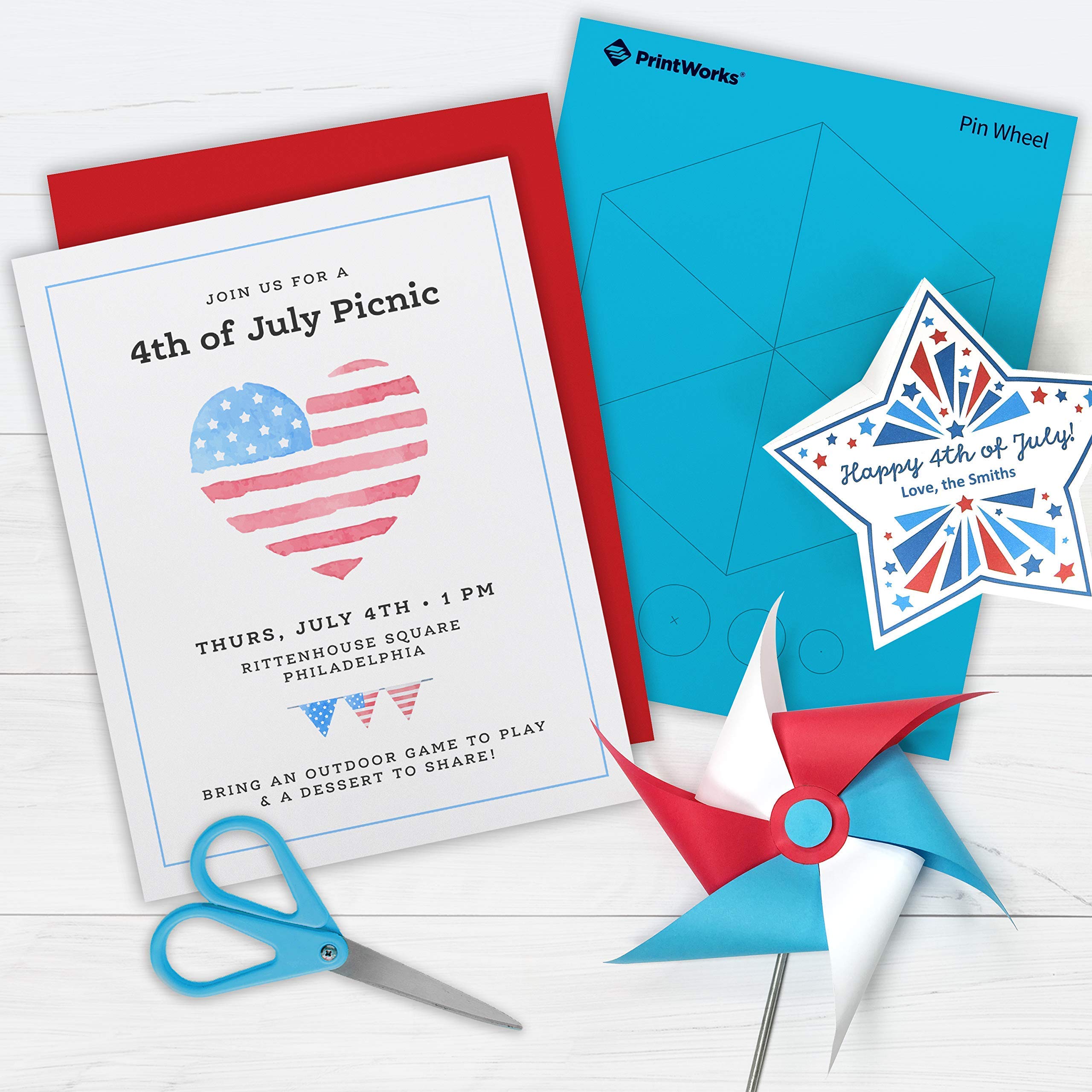 Premium Printworks Red, White, Blue & Sparkle Cardstock Paper - 8.5 x 11 Inches, 215 Sheets - Patriotic Scrapbooking, DIY Crafts, Holiday Decorations & Card Making Supplies