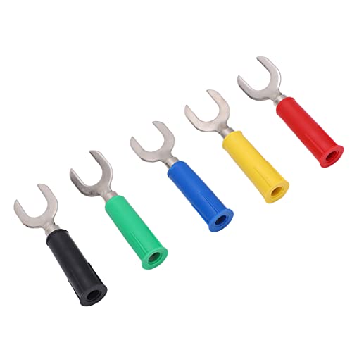 U Type Electrical Crimp Terminals - PVC Insulated Fork Spade Connectors 8mm (0.3in) 30VAC-60VDC for Welding Machinery & Electrical Wiring - Secure Wire Connections for DIY Projects, Automotive Repairs & Industrial Equipment