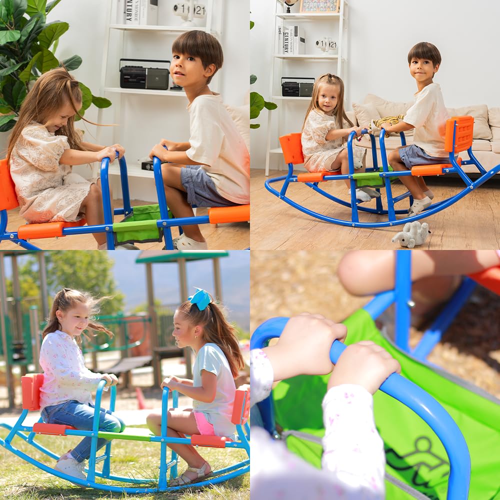 Outdoor Kids Teeter Totter Seesaw - Durable Rocking Toy for Boys & Girls Ages 3-6 | Perfect for Backyard, Playground & Indoor Play | Fun Birthday Gift for Toddlers & Preschoolers