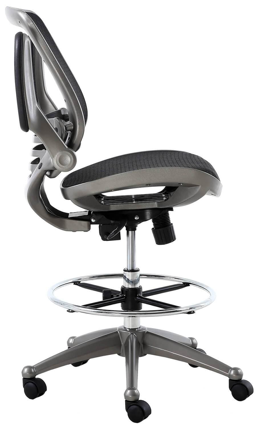 Harwick Evolve All Mesh Heavy Duty Drafting Chair - Ergonomic Adjustable Office Chair with Gunmetal Finish [2250D BK] for Architects, Designers & Home Office Workspaces