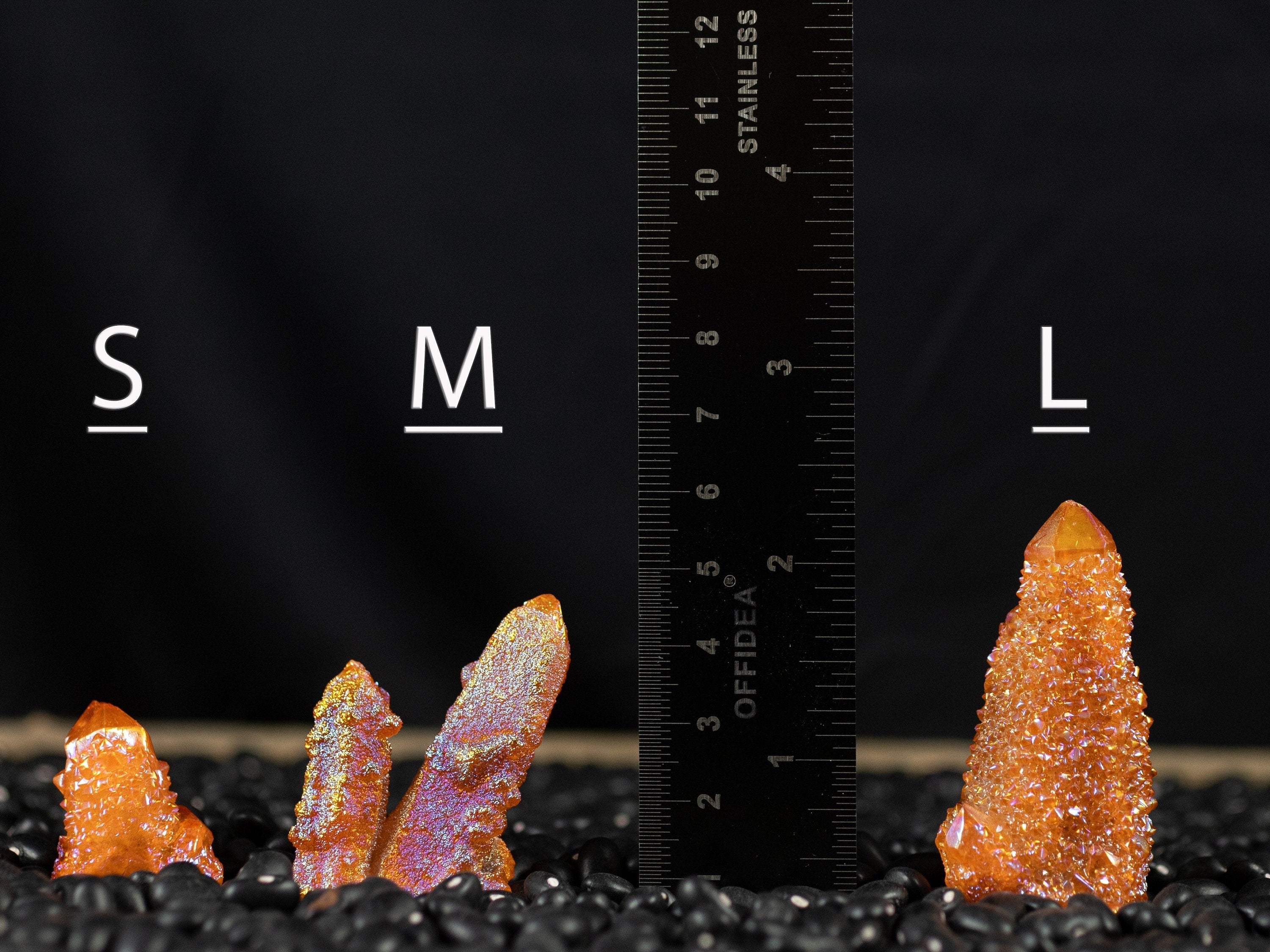 Orange Tangerine Aura Quartz Crystal Point - Natural Rainbow Quartz Healing Stone for Meditation, Reiki & Home Decor (E2135) | Spiritual Crystal Gift for Yoga Practitioners & Energy Workers