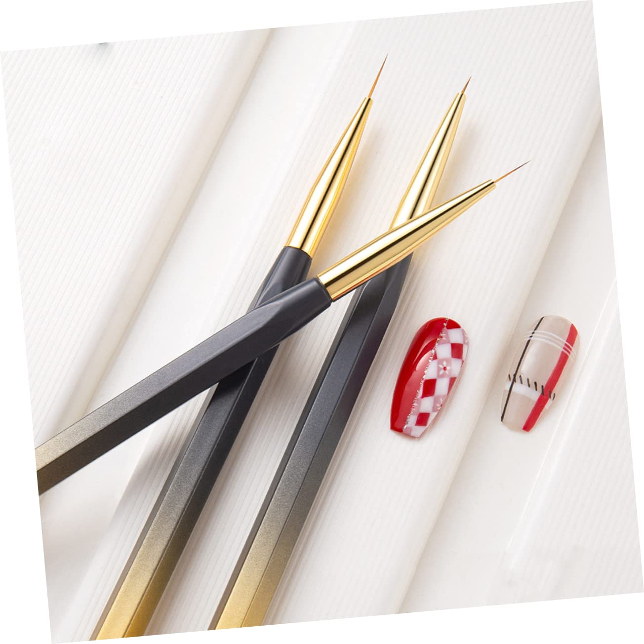 12 Pcs Professional Nail Art Liner Brush Set - Nail Design Manicure Tools with Nylon Wool Tips for Salon & Home Use - Perfect for Gel, Acrylic & DIY Nail Art