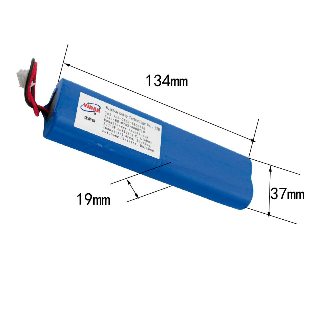 VIDAR 7.4V 6800mAh Rechargeable Lithium Ion Battery Pack with JST PH2.54/2P Connector - High Capacity Li-ion Battery for RC Toys, Drones, LED Lights & Electronic Devices - Perfect for DIY Projects, Power Tools & Portable Equipment