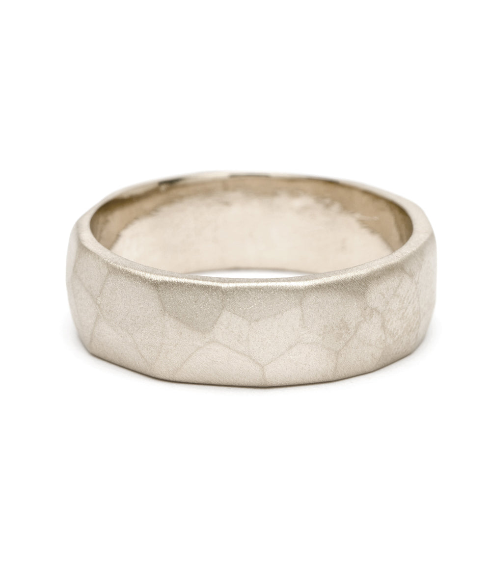 Elegant Faceted Wedding Band Ring for Women - 14K Gold or Sterling Silver - Perfect for Engagement, Anniversary & Bridal Jewelry Gifts