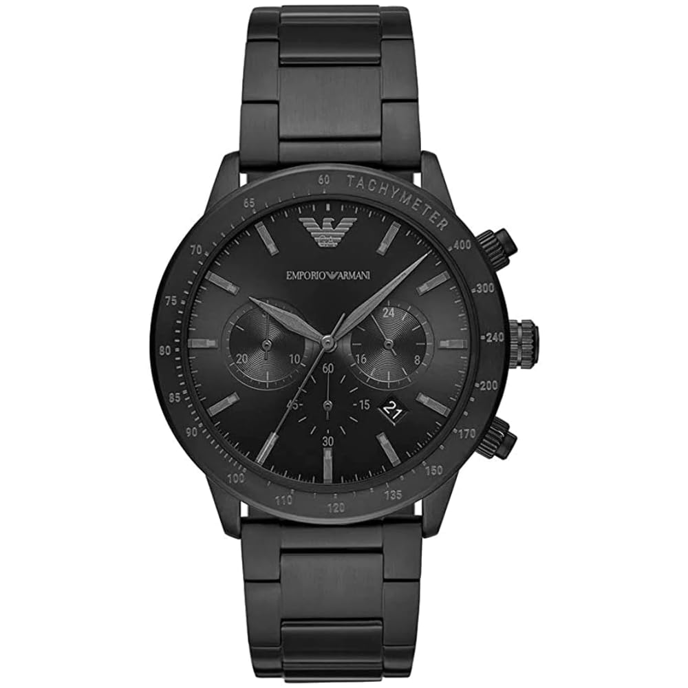 Emporio Armani Men's Chronograph Black Stainless Steel Watch AR11242 - Luxury Dress Watch for Business, Formal & Everyday Wear