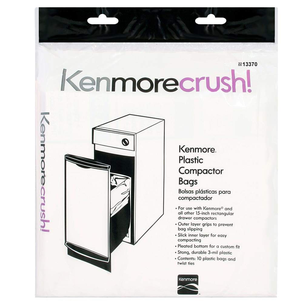 Heavy Duty Trash Compactor Bags - 60 Count - Fits All 15-inch Rectangular Drawer Compactors - Made in USA - Perfect for Kitchen, Office & Commercial Waste Disposal