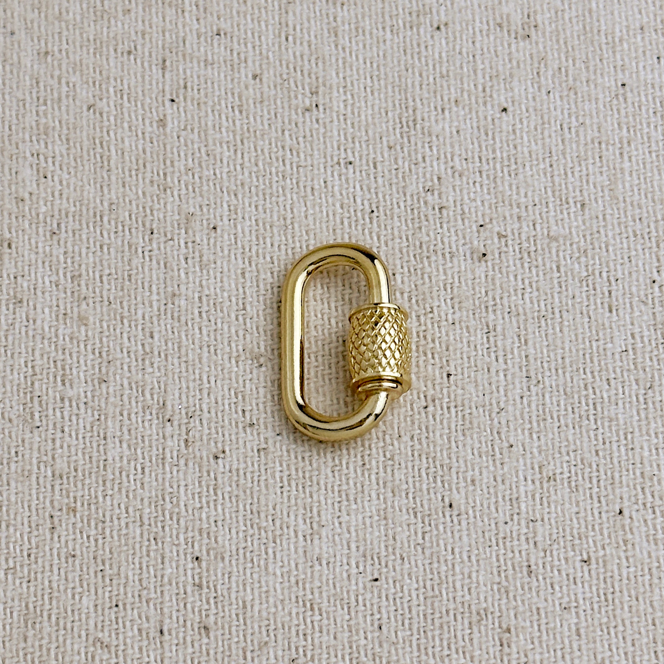 18k Gold Filled Oblong Detailed Screw Lock Clasp - Secure Jewelry Clasps for Necklaces, Bracelets & DIY Jewelry Making - Perfect for Handmade Crafts & Jewelry Repair