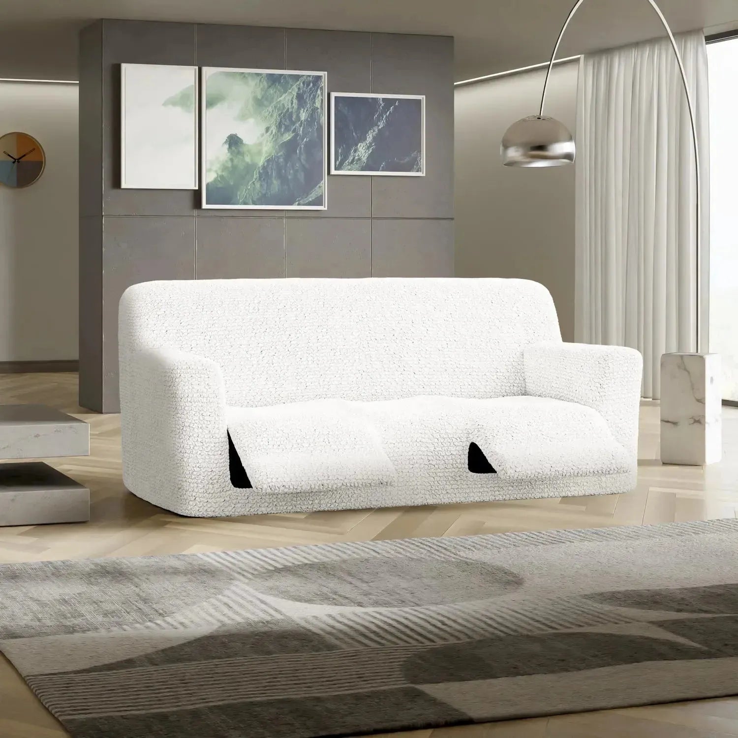 3 Seater Recliner Slipcover - Microfiber Sofa Cover for Living Room Furniture Protection - Perfect for Pets, Kids & Everyday Use