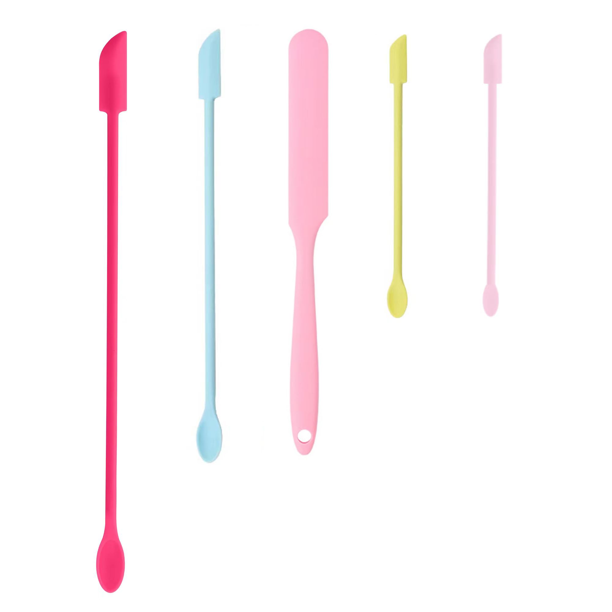 5-Piece Mini Beauty Spatula Set - Small Cosmetic Spatulas for Lotion, Makeup & Wax Removal - Perfect for Jars, Bottles & DIY Skincare - Great for Home, Salon & Travel Use