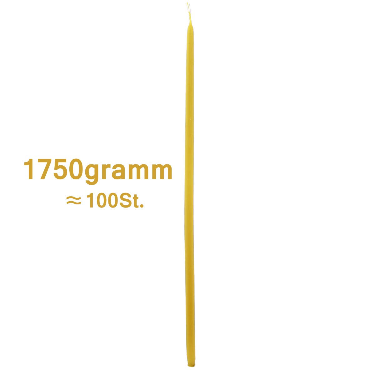 100% Pure Beeswax Candles - 1750g (Approx 100 Pcs) 32cm Handmade in Greece - Perfect for Weddings, Aromatherapy & Home Decor