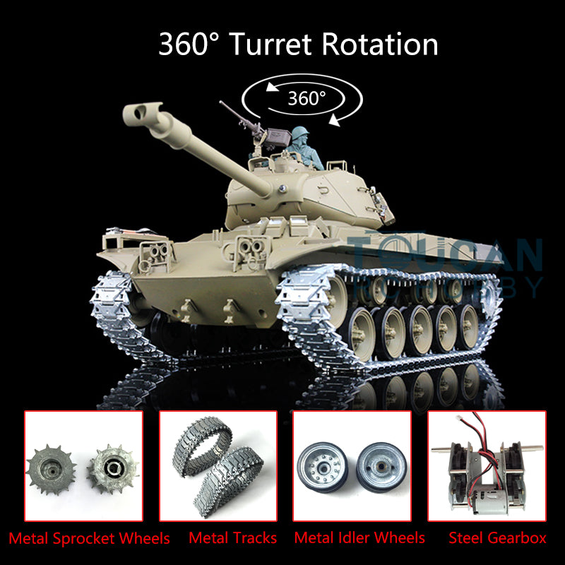 1/16 Henglong Upgraded 7.0 RC Tank Walker - USA Bulldog 3839 RTR Remote Control Tank with Smoking System, Steel Gearbox & Metal Tracks | Military Model Collection, Battle Simulation, Outdoor Play for Adults & Kids