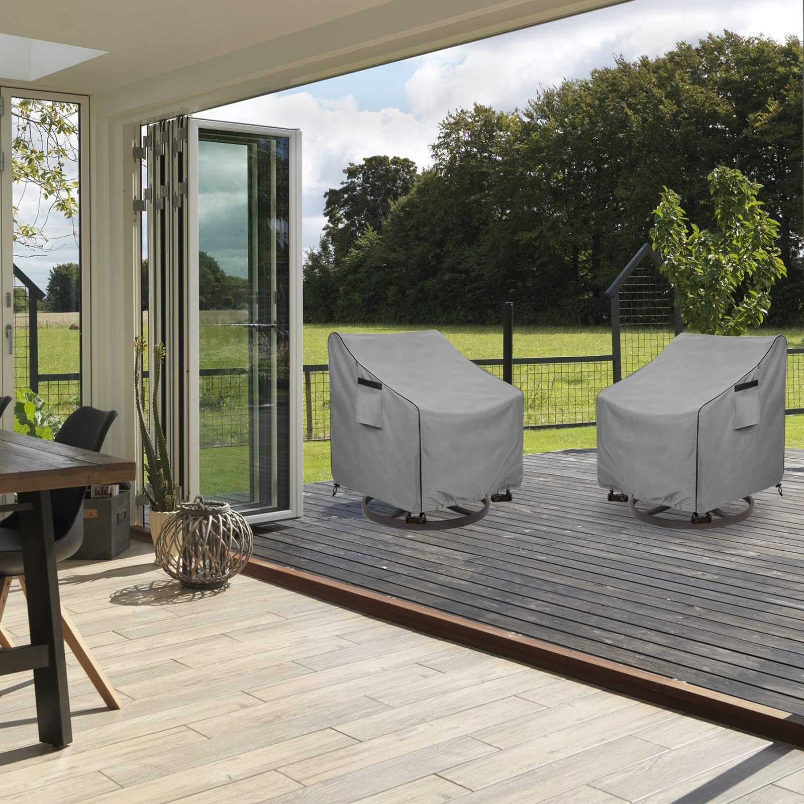 OKCOOL 2-Pack Waterproof Outdoor Swivel Chair Covers (30