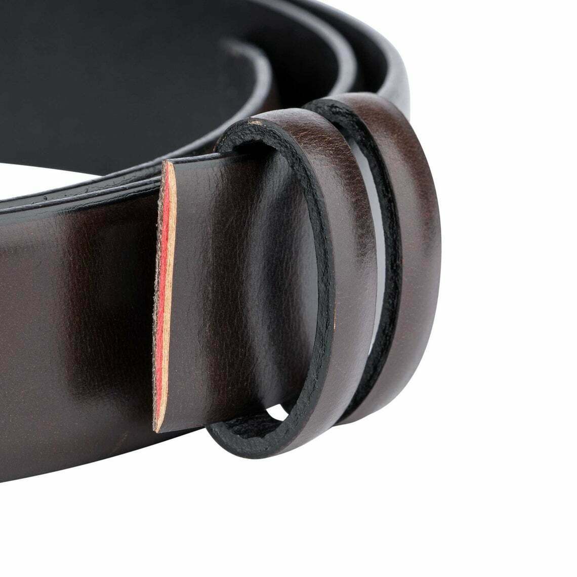 Premium 35mm Dark Brown Vegetable-Tanned Leather Belt Strap for Dunhill Buckles - Durable Replacement for Men's Dress & Casual Wear - Perfect for Office, Business Meetings & Formal Occasions