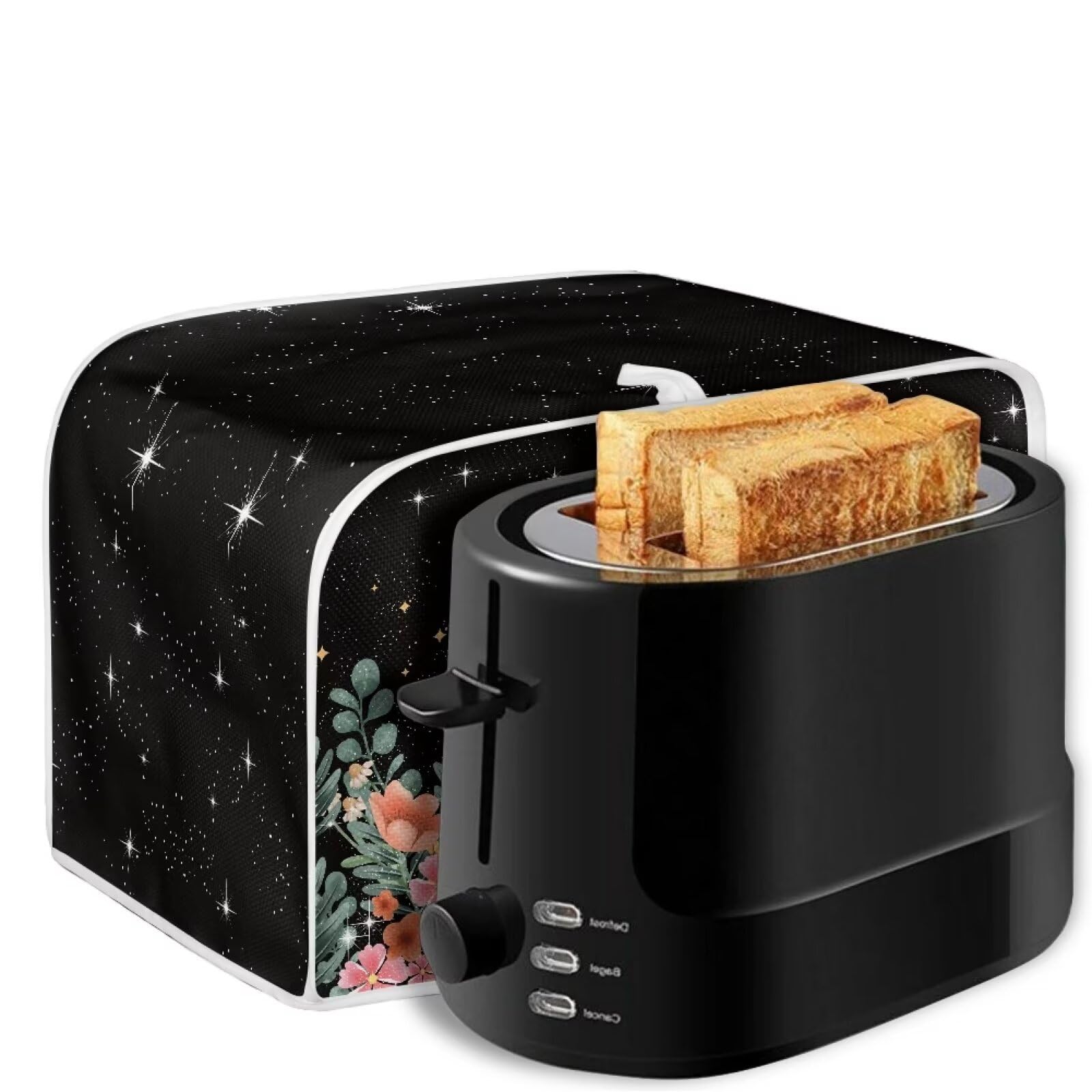 Dragonfly Moon Toaster Cover - Waterproof Fingerprint-Resistant Bread Toaster Protector | Compatible with Most 4-Slice Toasters | Perfect for Kitchen, Breakfast Nook & Small Appliance Protection