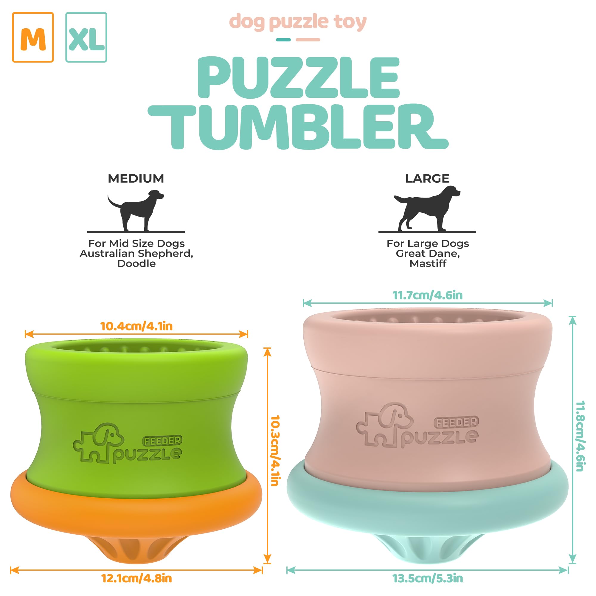 Interactive Dog Puzzle Toys for Large & XL Breeds - Detachable, Easy-Clean Enrichment Toys to Keep Dogs Busy & Stimulated | Perfect for Crate Training, Separation Anxiety & Mental Stimulation