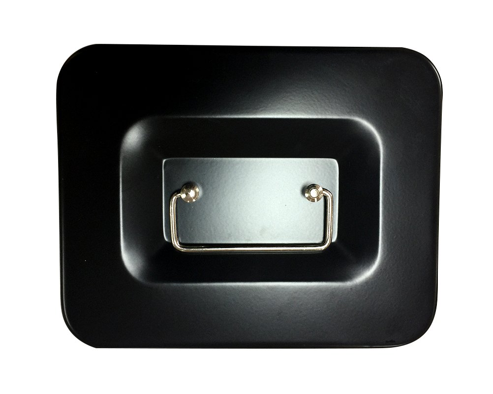 Jssmst Medium Steel Cash Box with Money Tray - Secure Lock Box for Home & Office Use - Black - Perfect for Small Business, Retail Stores, and Personal Savings