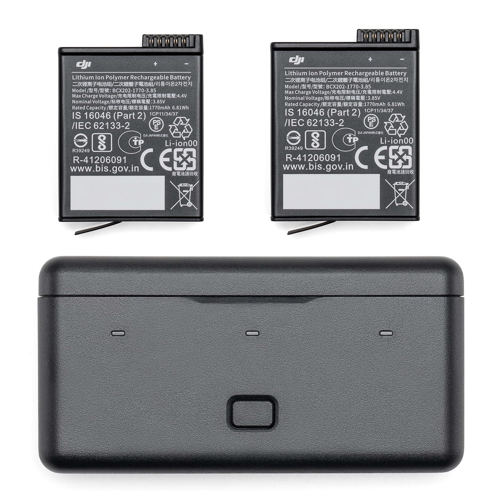 DJI Osmo Action 5 Pro/4/3 Extreme Battery Kit with Fast Charging Case - Includes 2 Batteries & Storage Case - Perfect for Outdoor Adventures, Vlogging & Action Sports