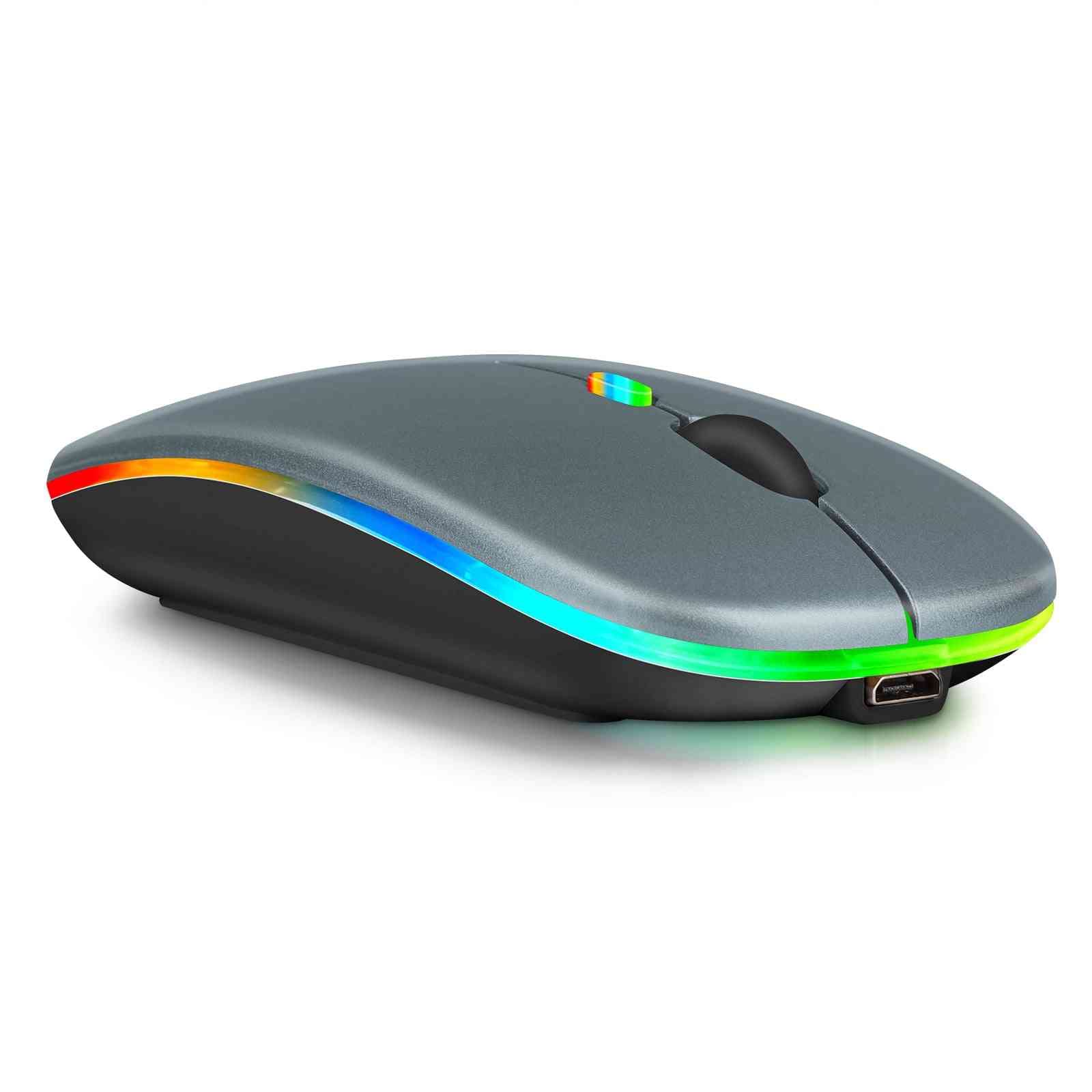 UrbanX 2.4GHz Bluetooth Wireless Mouse - Rechargeable Ergonomic Mouse for Laptop, PC, Mac, Tablet (Lenovo/Android Compatible) with RGB LED Backlight - Perfect for Office Work, Gaming & Travel