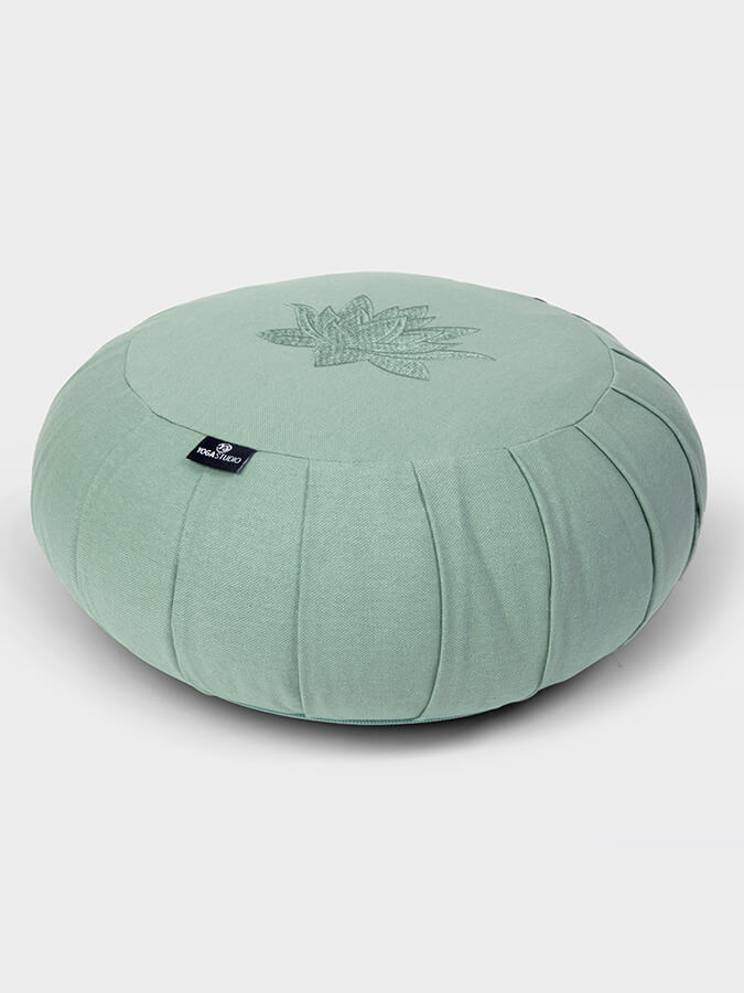 Organic Cotton Round Lotus Zafu Buckwheat Meditation Cushion - GOTS Certified for Yoga, Zen Meditation & Home Decor - Eco-Friendly & Comfortable Support for Mindful Practices
