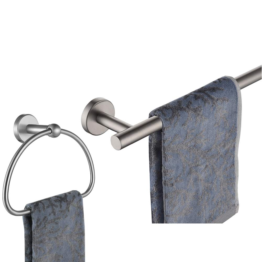 Stainless Steel Towel Ring Holder - 7 Inch Brushed Nickel Wall Mounted Bathroom Accessory (TR160-BN) - Perfect for Bathrooms, Kitchens, and Powder Rooms