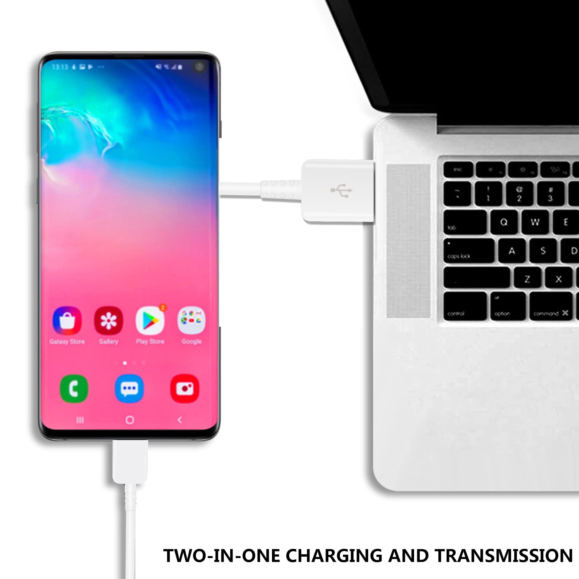 Fast Charging USB-C Kit - 5FT Type C Cable & Adaptive Wall Charger for Samsung Galaxy S21/S21+/S10/S10e/S9/S8/A51/Z Flip3/A53/A71/Note 8/9, Google Pixel 3/2XL - Original Replacement Charger for Home, Office & Travel