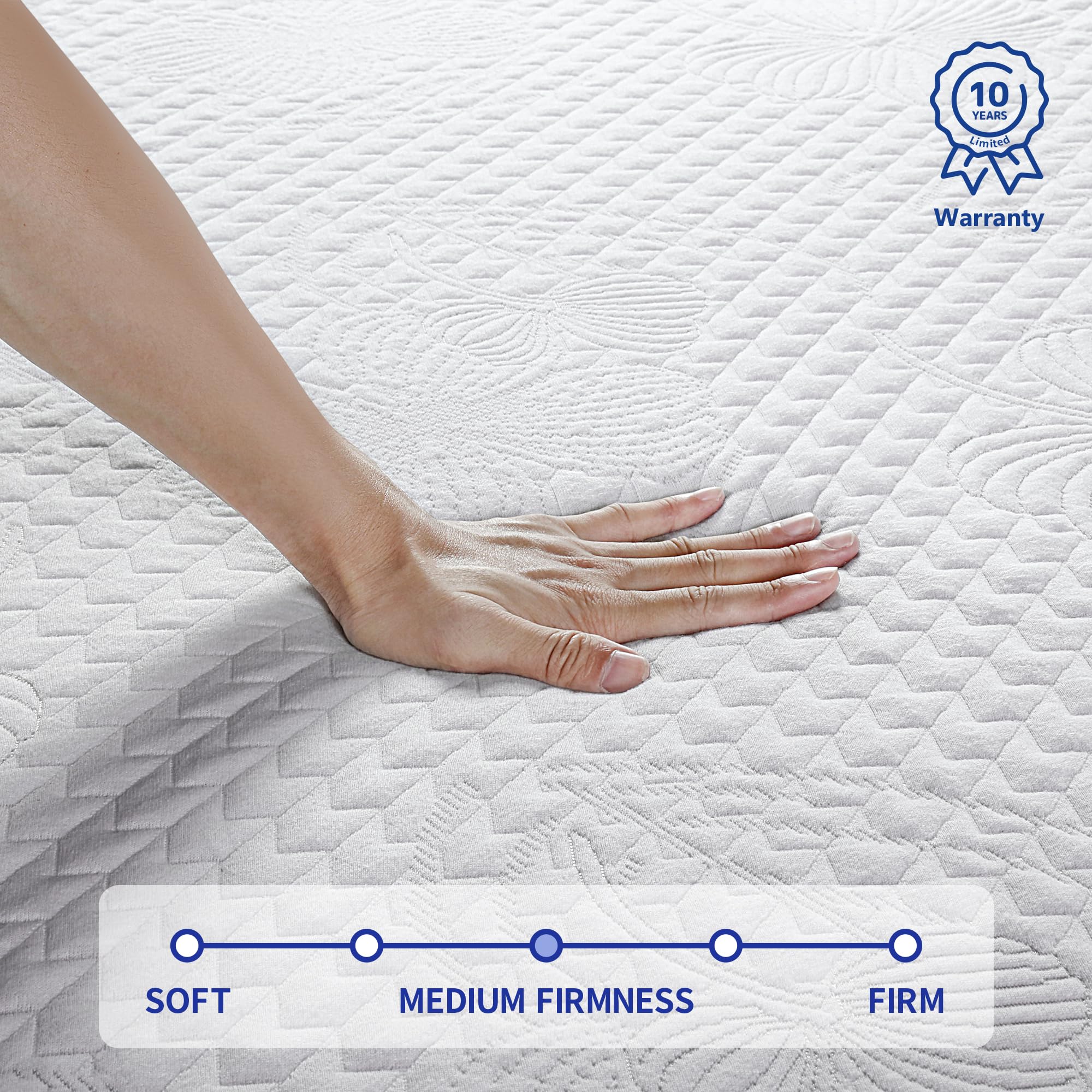 Olee Sleep 10 Inch Twin Size Gel Memory Foam Mattress - CertiPUR-US Certified, Medium Firm, Pressure Relief & Cooling Comfort - Perfect for Kids Rooms, Guest Beds & Small Spaces (Blue, Bed-in-a-Box)