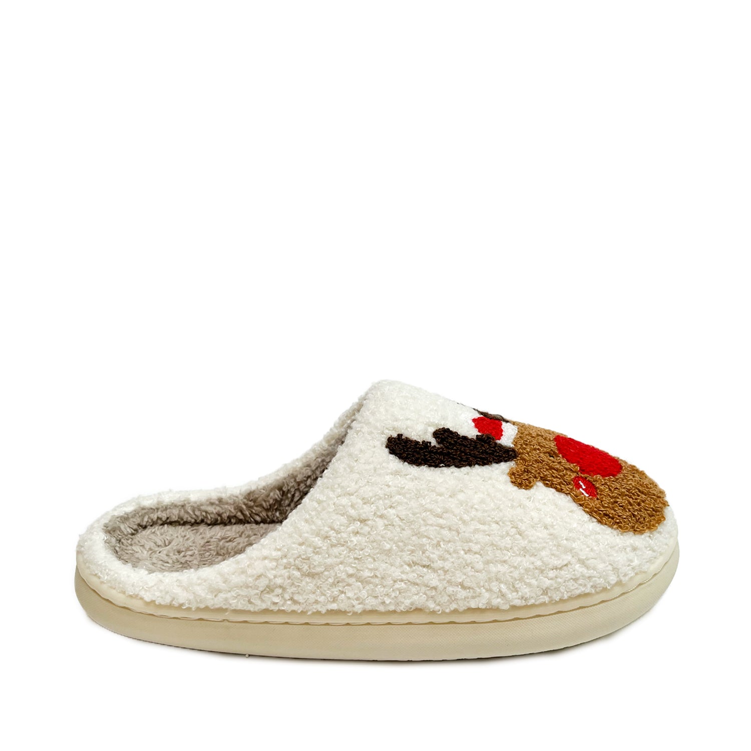 FLOOF Rudolph Slippers - Cozy Christmas Red Plush House Shoes for Women & Men | Perfect Holiday Gift & Winter Home Comfort