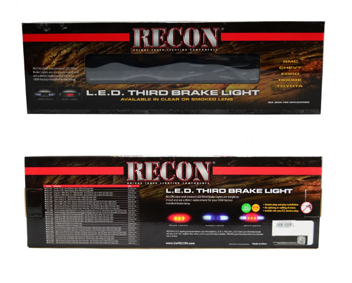 Ford Ranger 1995-2003 3rd Brake Light Kit - LED Smoked Lens Replacement for Improved Visibility & Safety - Perfect for Off-Roading & Night Driving