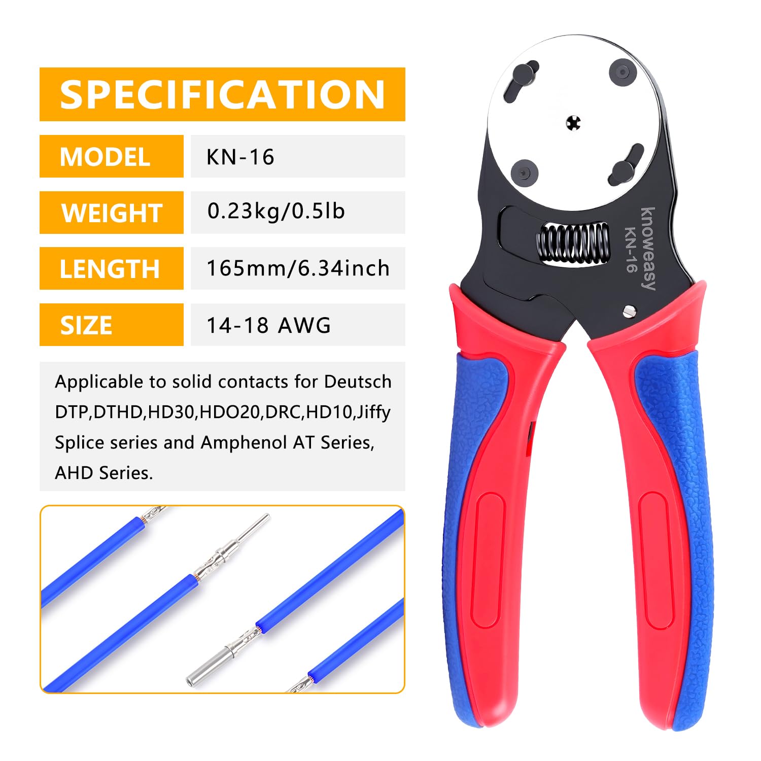 Knoweasy 540PCS Deutsch DT Connectors Kit with KN16 Crimper Tool - 2/3/4/6/8/12 Pin Automotive Electrical Connectors Set with Removal Tool for Trucks, Marine & Construction Vehicles | Waterproof Wiring Harness Repair & Electrical System Maintenance