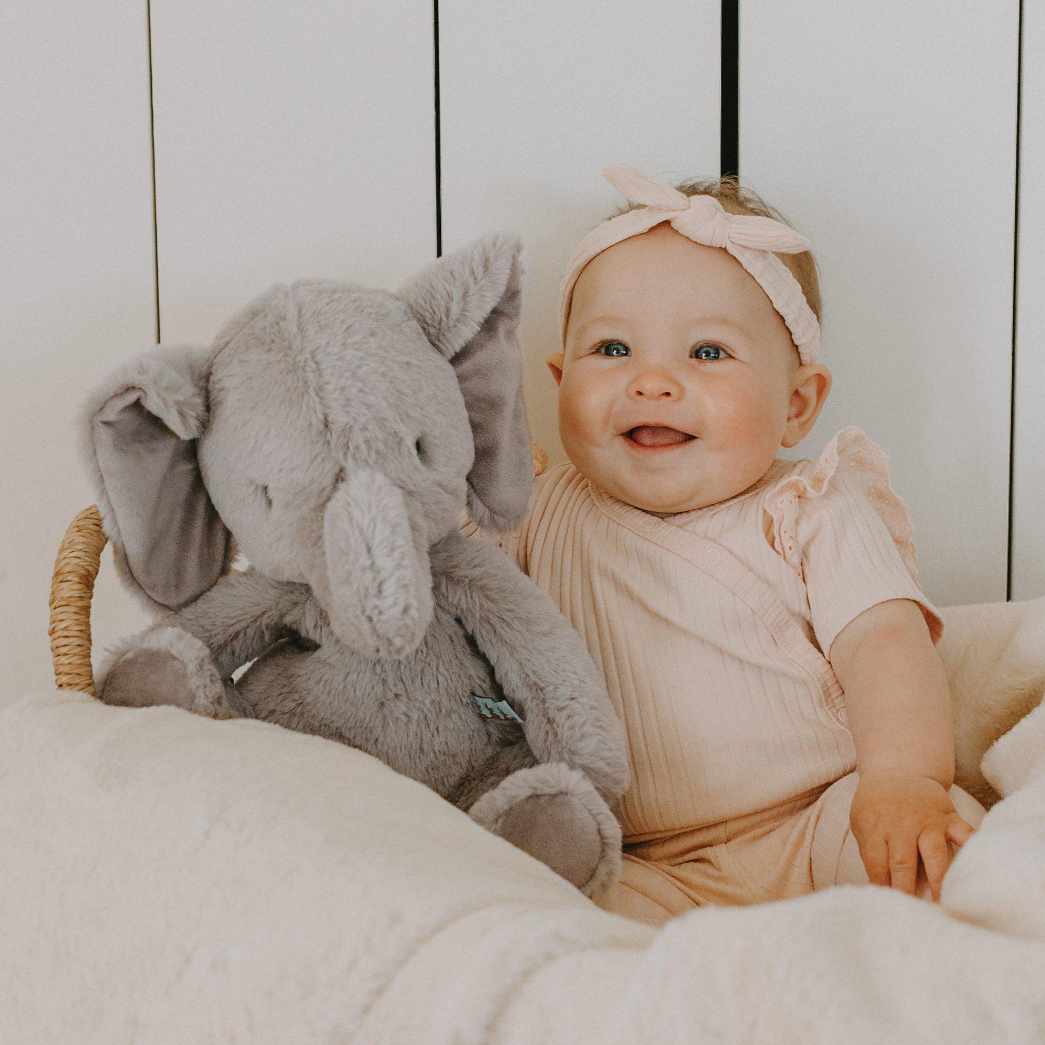 Sweet Nibble Fur Peanut the Elephant Plush Toy - Soft Stuffed Animal for Kids, Baby Shower Gift & Nursery Decor - Perfect for Cuddling, Playtime and Elephant Theme Collections