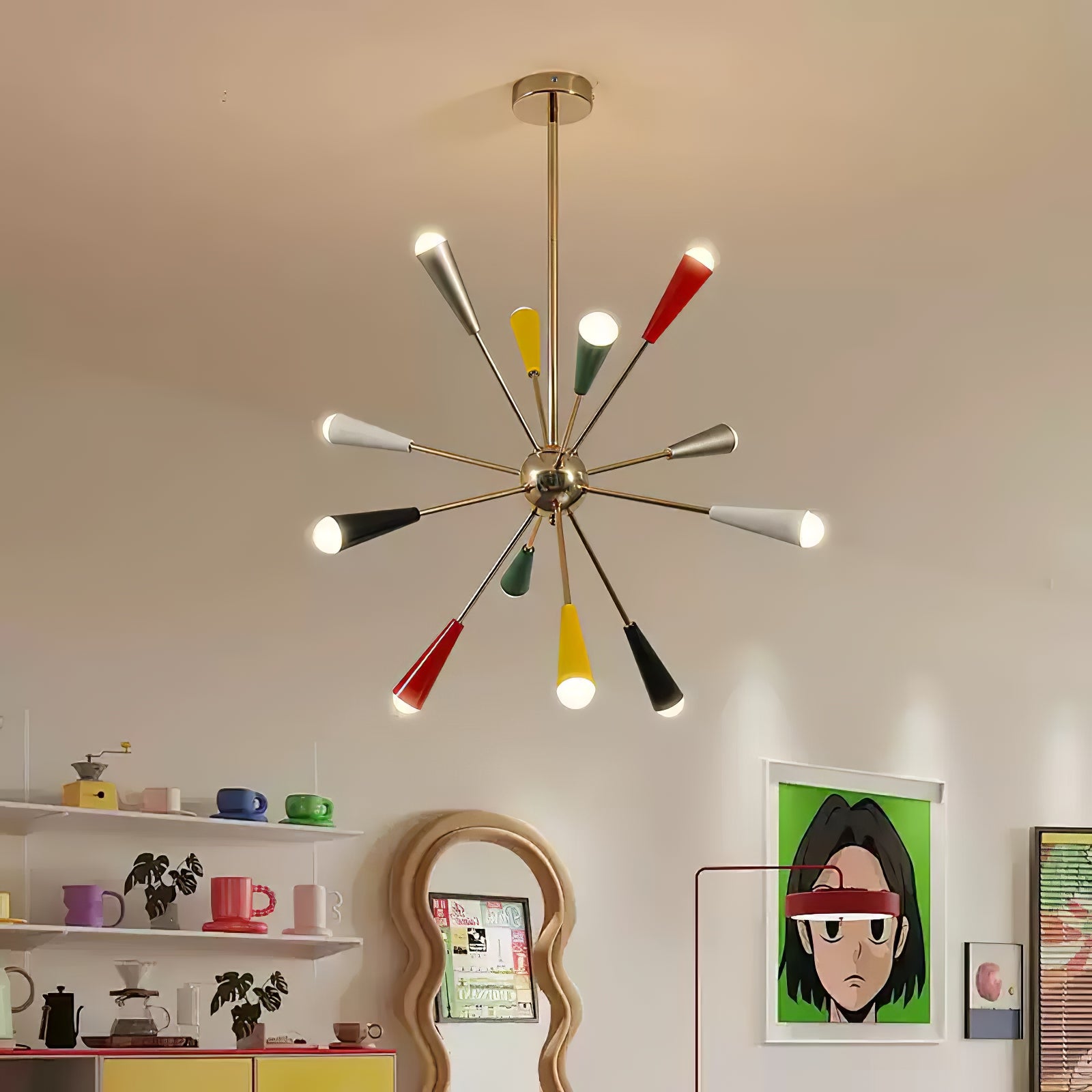 Stunning Firework Pop Chandelier - Modern Crystal Ceiling Light Fixture for Dining Room, Bedroom & Living Room Decor
