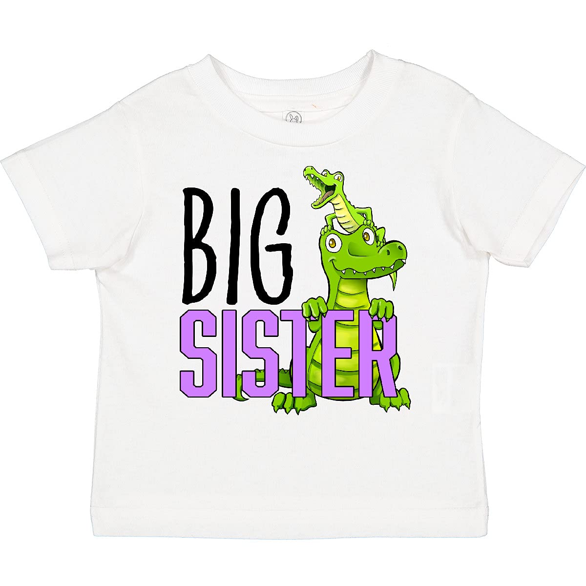 Inktastic Big Sister with Cute Alligators Toddler T-Shirt - Soft Cotton Baby Girl Shirt for Siblings, Matching Outfits & Family Photos | Perfect Gift for Big Sisters & Toddlers