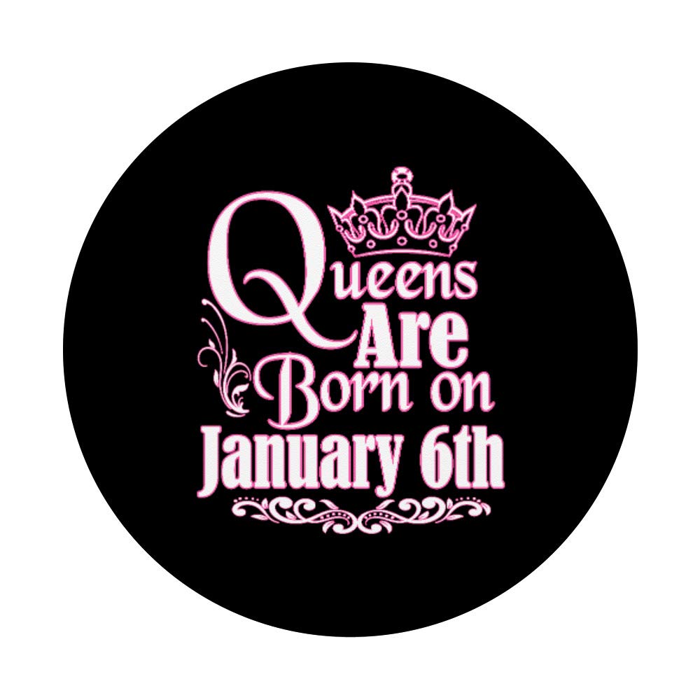 January 6th Capricorn Aquarius Birthday PopSockets PopGrip - Swappable Grip for Phones & Tablets, Perfect for Queens, Daily Use & Travel