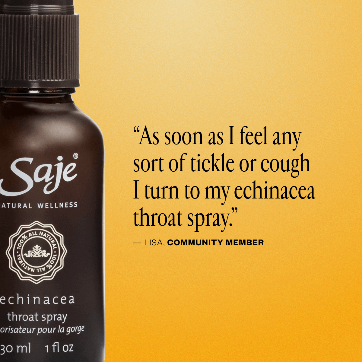 Organic Echinacea Throat Spray for Sore Throat Relief - Immune Support & Natural Remedy for Cold & Flu - Perfect for Travel, Work & Home Use