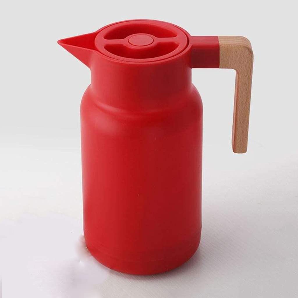 Premium 1L Glass Vacuum Insulated Thermos Flask - Double Wall Stainless Steel Hot Water Bottle for Coffee, Tea & Beverages - Ideal for Office, Home & Outdoor Use (Red)