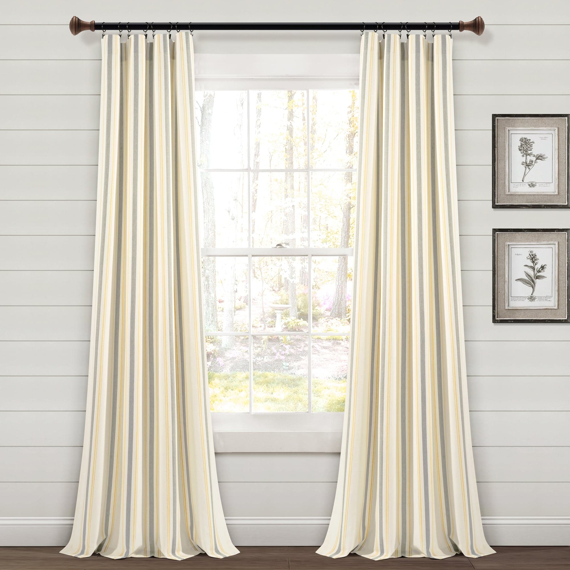 Farmhouse Stripe Yarn-Dyed Recycled Cotton Blend Window Curtain Panel Set - Blackout Thermal Insulated Drapes for Living Room, Bedroom & Nursery (2 Panels, 52x84 Inch) - Perfect for Rustic, Modern & Farmhouse Home Decor