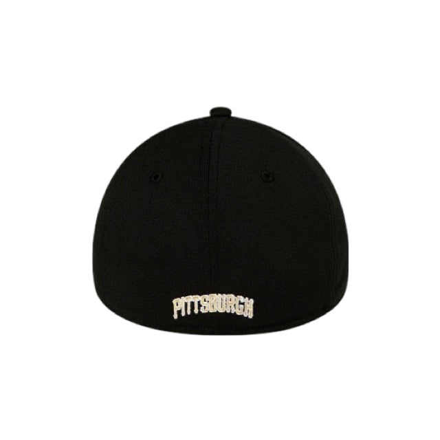 New Era 3930 Stretch Fit Pittsburgh Pirates Black Baseball Cap - Official MLB Team Hat for Men & Women - Perfect for Games, Fan Gear & Everyday Wear