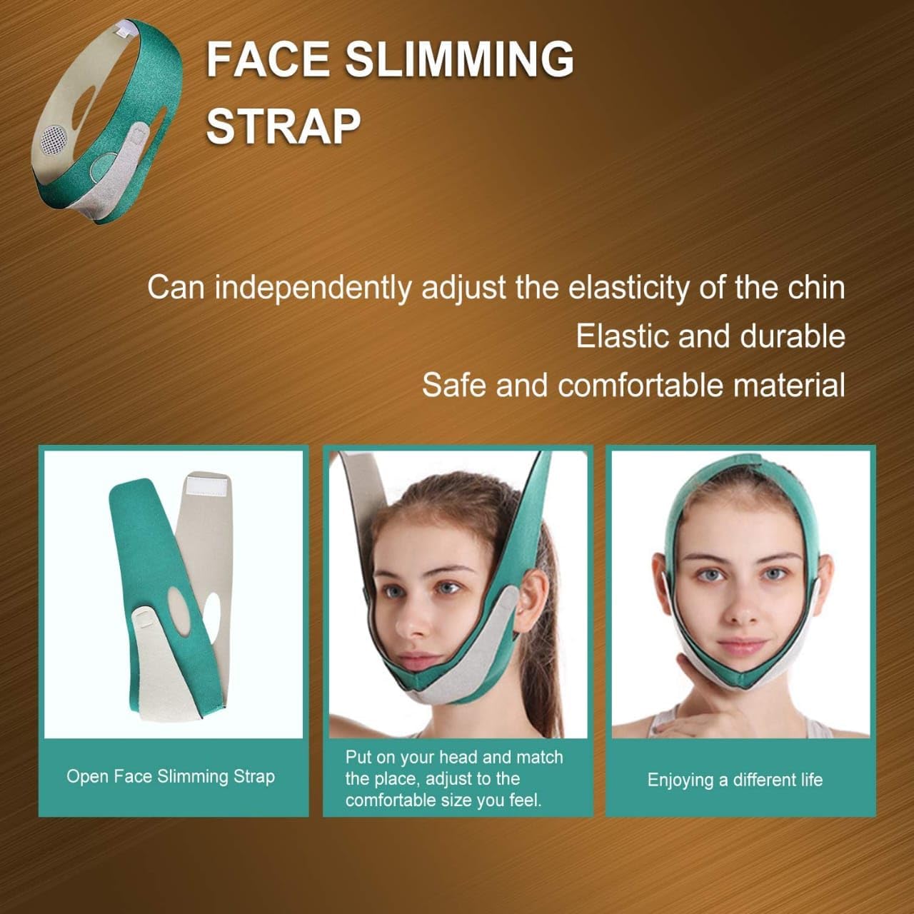 V Line Face Lifting Slimming Belt - Double Chin Reducer for Women & Men | Green Slimming Strap | Facial Contouring & Jawline Definition | Perfect for Home Use, Workouts & Self-Care Routines