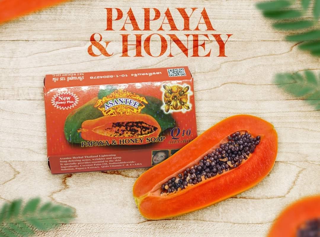 Natural Papaya & Honey Herbal Soap Bar (125g x 3 Pack) - Gentle Exfoliating & Moisturizing for Dry, Sensitive Skin - Perfect for Daily Face & Body Cleansing, Spa Treatment & Gift Sets