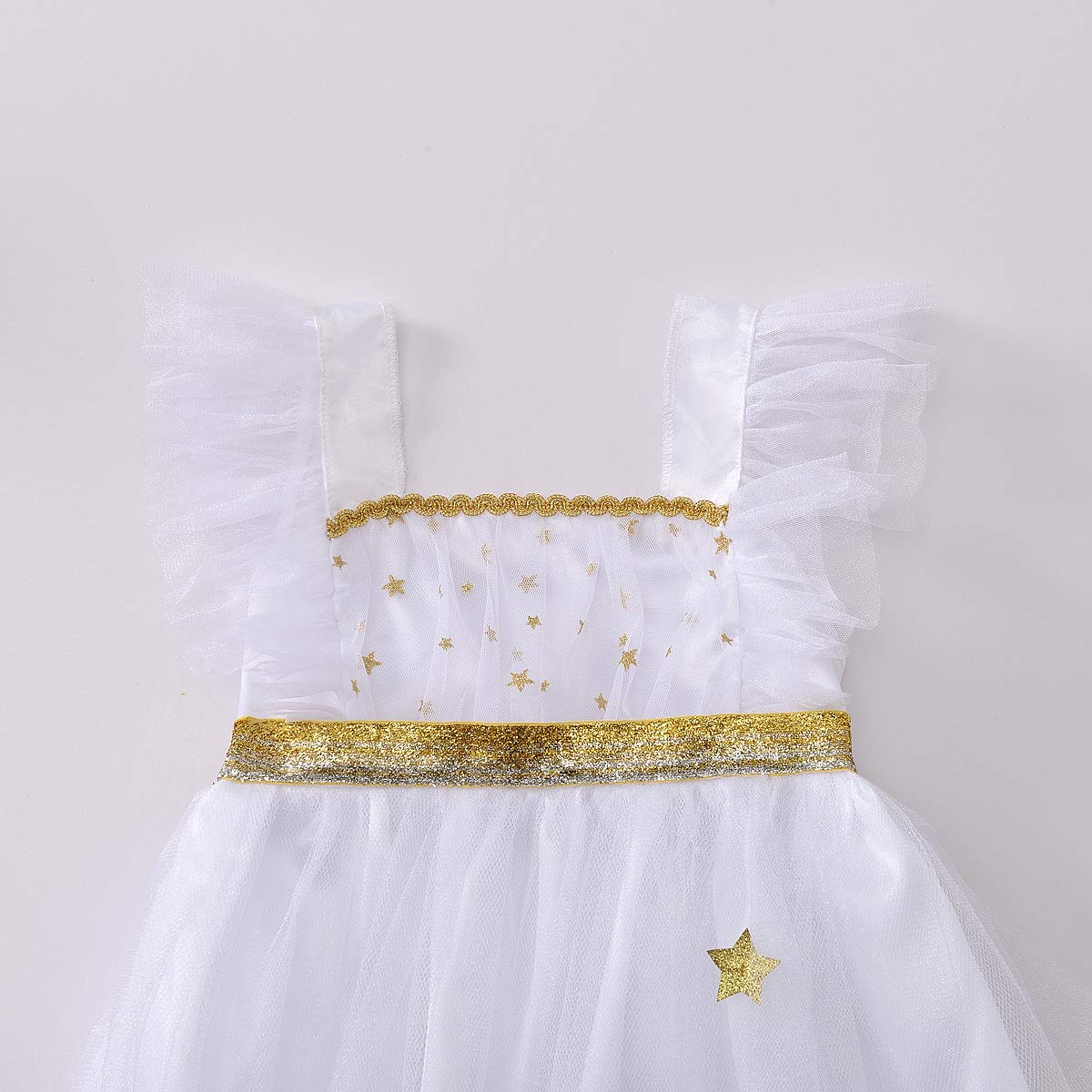 White Starlight Angel Costume for Girls - Sparkly Fairy Dress with Wings & Halo - Perfect for Halloween, Christmas Pageants & Fairy Tale Dress-Up